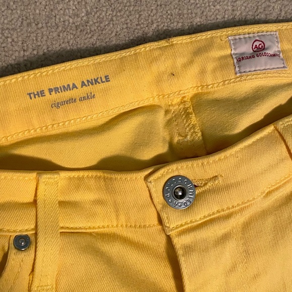 AG The Prima Ankle Cigarette Ankle Yellow Jeans - Picture 2 of 5